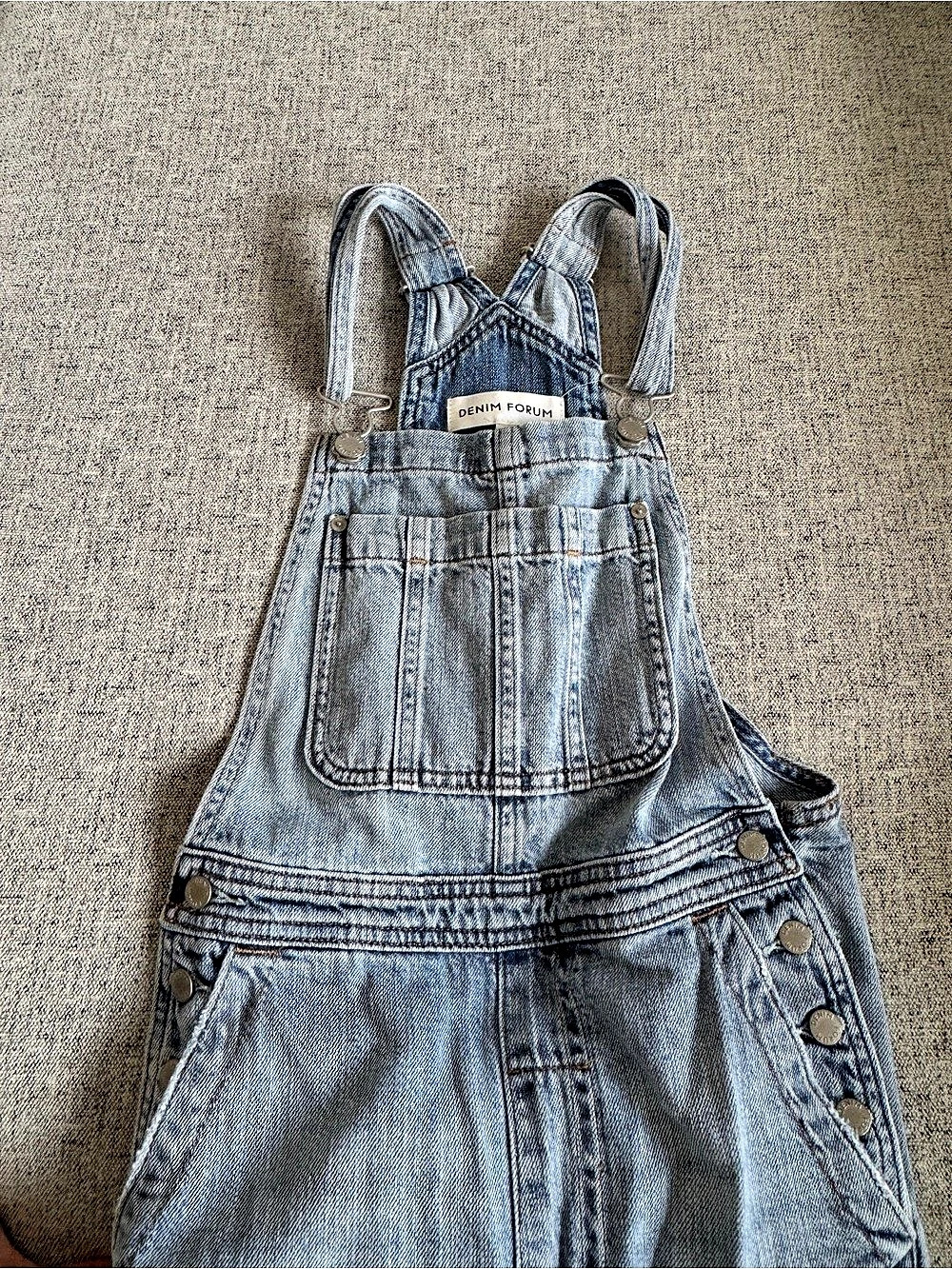 Denim Forum The '90s Silvie Baggy Overall Denim Bib Overalls in Blue Like New